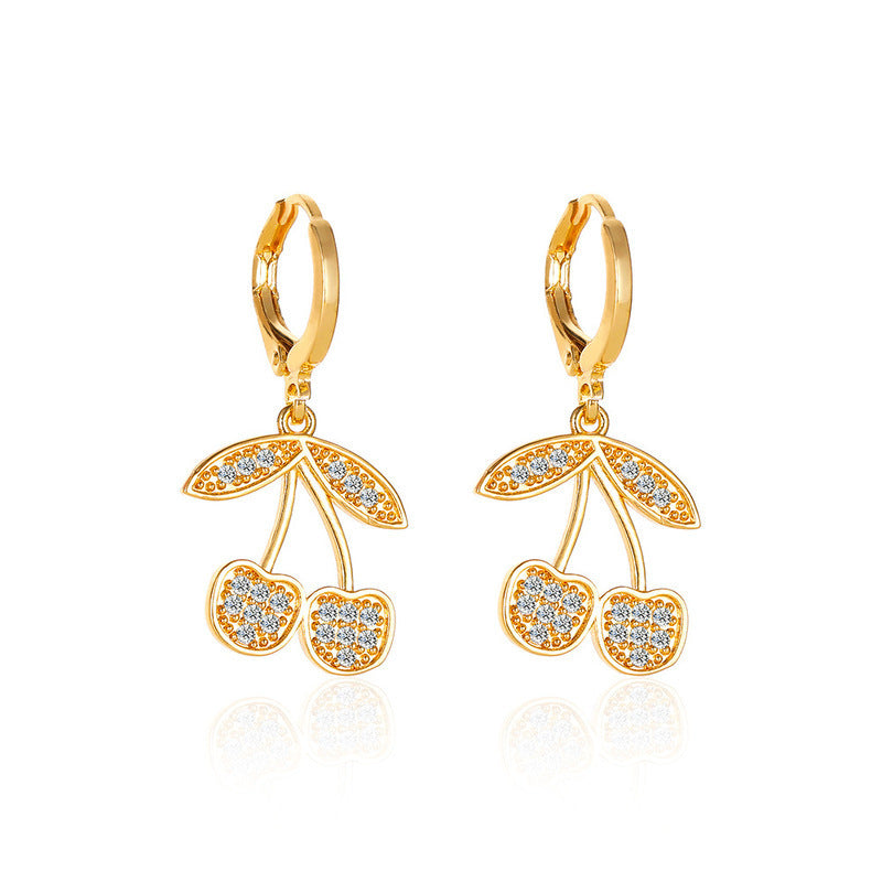 Wholesale long cherry creative design cute earrings